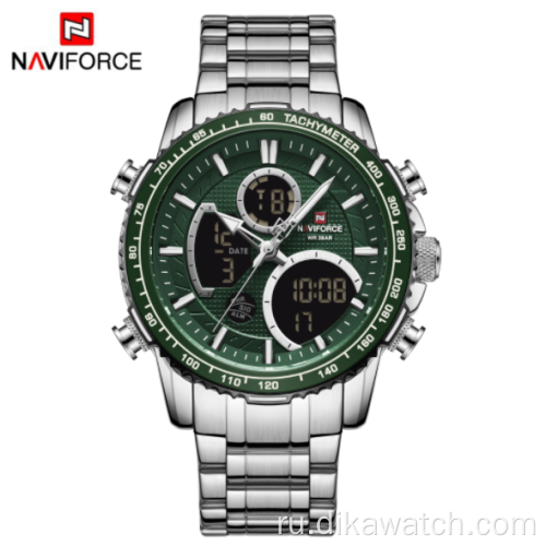 Модные многофункциональные часы NAVIFORCE 9182 с двумя дисплеями